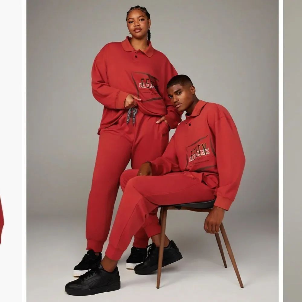 Savage X Fenty Essential Terry Classic Back Page Long Sleeve Polo Youniversal